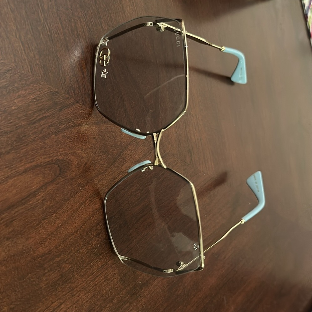 Gucci Gold and Blue Women's Glasses